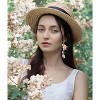 Asymmetric Pink Flower Dangle Earrings: Fairy Core Statement Earrings for Women - 4 of 4