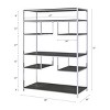 Open Bookshelf with Rustic Gray Wood and Chrome Metal Frame 72in Industrial Shelving for Home Office or Living Room-3irtyhousy - 4 of 4