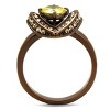 Slickblue Coffee Light Stainless Steel Ring with Topaz CZ, Round Pave Design, Women’s Engagement Ring, Sizes 5-10 - 3 of 4