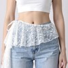 Anna-Kaci Women's Sheer Lace Overlay Belt with Side Tie Detail 78.5x2in - White - 3 of 4
