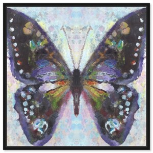 Art Remedy On Her Way Colorful buterfly and flowers wall art Framed - 1 of 4