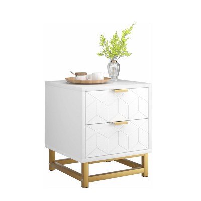 Zstar 2 Drawer Dresser, Modern Bedroom Nightstand, Side Table with Drawers, Suitable for Living Room, Hallway, Entryway