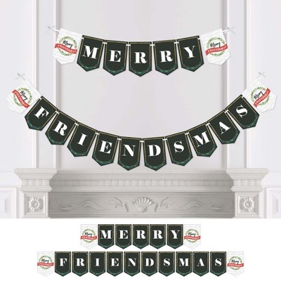 Big Dot of Happiness Rustic Merry Friendsmas - Friends Christmas Party Bunting Banner - Party Decorations - Merry Friendsmas