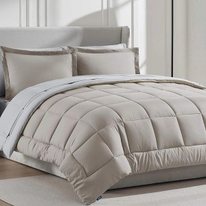 BAGOKIE 5/7 PCS Bed in a Bag Reversible Bedding Set with Comforter, Sheets, Pillow Sham, Pillowcase - 1 of 4