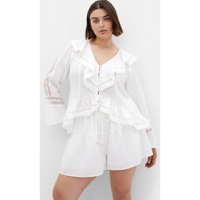 Women's Plus Size Sara Top - ivory | CITY CHIC