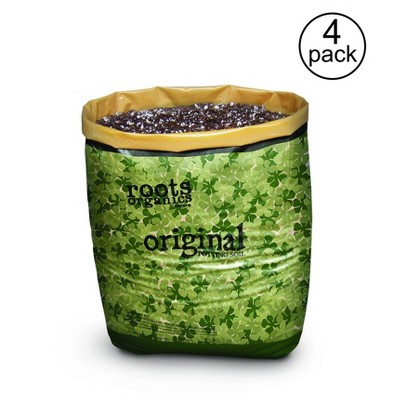 Roots Organics ROD75 Hydroponic Gardening Ready-to-Grow Coco Fiber-Based Potting Soil, 0.75 cu ft/5.6 gal for Plants, 4 Pack