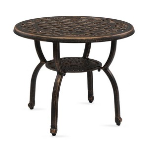Karl Home| Round Aluminum Outdoor Side Table - 1 of 4