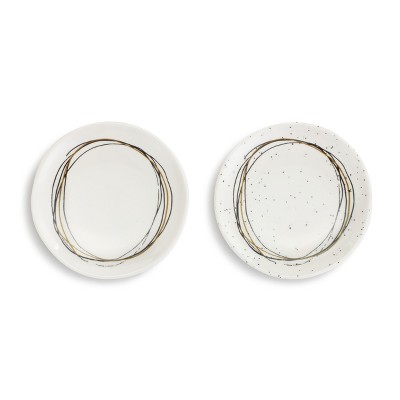 DEMDACO Circle Wine Appetizer Plates - Set of 2 White