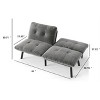 RISOKEYS 63" Velvet Loveseat Couch - 2-in-1 Convertible Sofa Bed with Adjustable Backrest & Iron Legs & Thick Foam Cushions for Living Room - 3 of 4