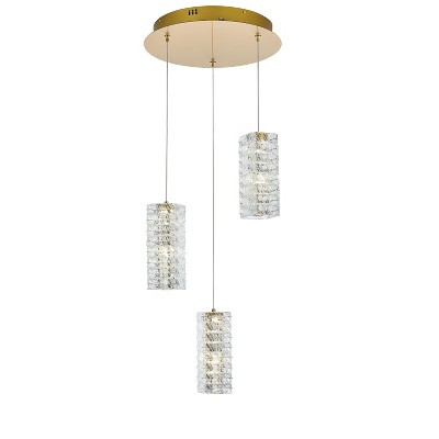 Elegant Lighting Aston 16 inch LED Pendant in Satin Gold