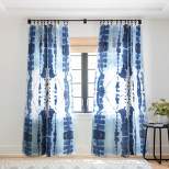 Jacqueline Maldonado Paradigm Blue Single Panel Sheer Window Curtain 64" x 50" - Deny Designs