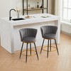 Dsvimoy Counter and Bar Stool 360 Degree Swivel Upholstered Barstools with Metal Legs for Kitchen, Gray, 24"*21.7"*16.5" - 2 of 4