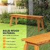 VINGLI Outdoor Wooden Bench, 45” 2-Person Backless Dining Bench Set of 2, Weatherproof Outdoor Patio Bench for Porch Entryway Garden (2, Teak) - 4 of 4