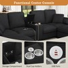 116.9"W U-Shaped Corduroy Sectional Sofa with Storage Ottomans, Cup Holders & USB Ports - ModernLuxe - 3 of 4