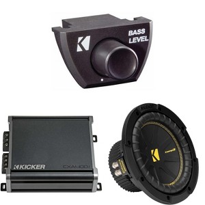 Kicker 50CWCS84 CompC 8" Subwoofer, Single 4-Ohm with CXA4001 Amp Bundle ( Includes Bass Knob ) - 1 of 4
