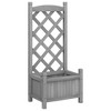 VidaXL Planter with Trellis Gray Solid Wood Fir - 2 of 4
