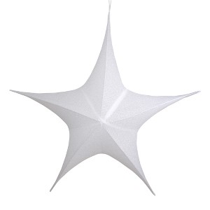 Northlight Foldable Tinsel Christmas Star Outdoor Decoration - 51" - White - 1 of 4