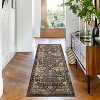 Washable Runner Rug, Vintage Oriental Floral Entryway Rug, Soft Non-Slip Faux Wool, Low Pile for Hallway, Bedroom, Kitchen, Laundry - 2 of 4