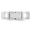 Black Bow Jewelry 6mm 14K White or Yellow Gold Flat Ridged Edge Standard Fit Band - 2 of 4