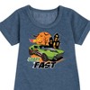 - Hot Wheels - Halloween Graphic Short Sleeve Fleece Dress - 2 of 4
