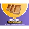 YBM HOME Bamboo Drawer Organizer Storage Box for Kitchen Drawer, Junk Drawer, Office, Bedroom, Children Room, Craft, Sewing, and Bathroom, Pack of 6 - 2 of 4