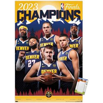 NBA Denver Nuggets - 2023 NBA Finals Champions Wall Poster, 14.725 inch x 22.375 inch Framed, FR23048BLK14X22EC