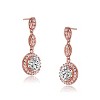 Guili Sterling Silver Earrings with Clear CZ in Silver, Gold, or Rose Plated Dangling Design – Elegant, Stylish, and Perfect for Any Look - 3 of 4