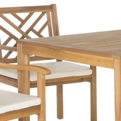 Bradbury 5-Piece Brown Acacia Wood Outdoor Dining Set with Cushions