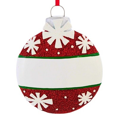 Polarx 4.0 Inch Christmas Ball Christmas Tree Ornament , Christmas Decor Snowflakes Stripes Bow (1PC)
