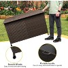 180 Gallon Rattan Deck Box, Wicker Waterproof Outdoor Storage Box, Outside Storage Bins Cabinet With Curved Handle & Universal Wheels - 4 of 4