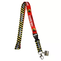Jurassic Park Ranger Lanyard with Rubber Charm and Clear ID Sleeve