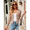 Clearlove Women's Cropped V Neck Button Front Cardigan Lightweight Knit Sweater Casual Cover Up - 2 of 4