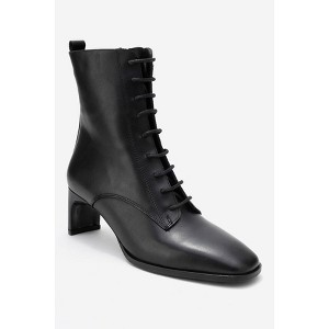 SUDY - Black Leather Lace Up Boot (Women) black leather 5.5 Forever & Always Shoes US - 1 of 4
