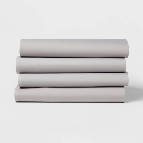 Twin/Twin XL Microfiber Solid Sheet Set Gray - Room Essentials™