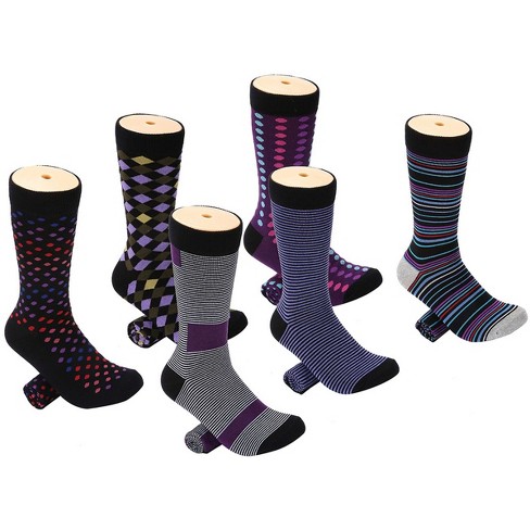 Mio Marino Men's Colorful Funky Dress Socks 6 Pack,Size: 13-15