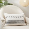 Saro Lifestyle Sleek Dash and Stripe Down Filled Throw Pillow, Beige, 16"x24" - image 3 of 3