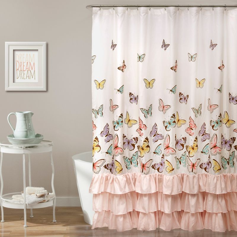 Kids' Flutter Butterfly Shower Curtain - Lush Décor, 1 of 8