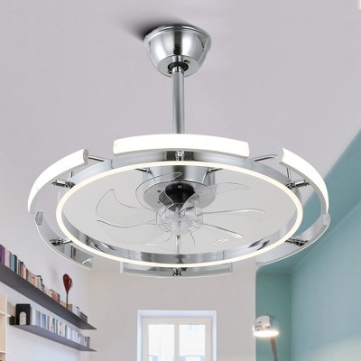 Bella Depot 24" Modern LED Ceiling Fan with Dimmable Light, 6-Speed Reversible with Remote and APP Control
