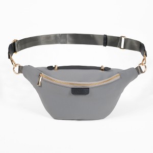 Zodaca Gray Plus Size Fanny Pack for Women and Men, Fashion Crossbody Bag with Adjustable Belt Strap, Fits 42-54 In Waist - 1 of 4
