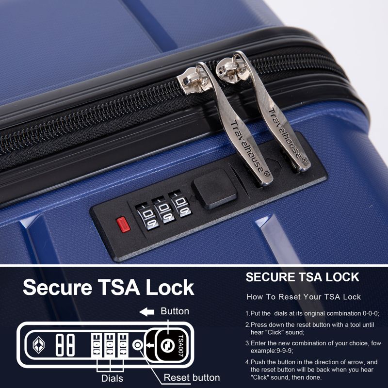 3 PCS Hardshell Luggage Set, ABS Lightweight Spinner Suitcase with TSA Lock (20/24/28)-ModernLuxe, 3 of 16