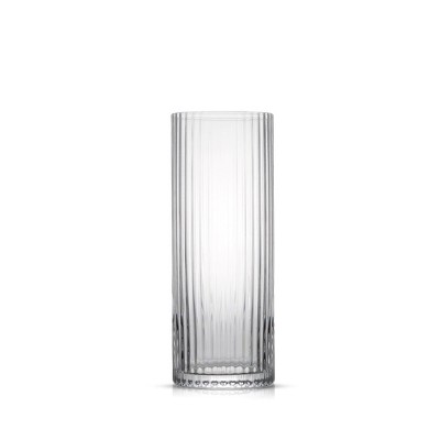 JoyJolt Elle Fluted Clear Glass Highball Set, 16oz