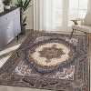 Gulches Rug 5*7 Vintage Bohemia Large Persian Non-slip Washable Rug For Living Room Kitchen Bedroom Living Room Flower Design Reddish Brown - 3 of 4