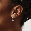 Black Bow Jewelry 2mm, Satin, Diamond Cut Sterling Silver Hoops - 17mm (5/8 Inch) - 3 of 4
