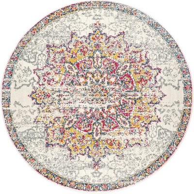 Nuloom Tabitha Vintage Medallion Area Rug, Round 5', Pink