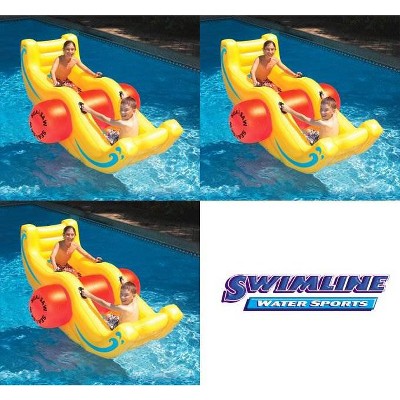 3) Swimline 9058 Swimming Pool Inflatable Sea-Saw Rocker See-Saw Float Lounges