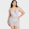 Women's Unlined Garden Party Lingerie Slip Dress - Auden™ Light Blue - 4 of 4