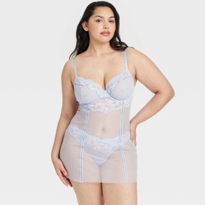Women's Unlined Garden Party Lingerie Slip Dress - Auden™ Light Blue - 1 of 4