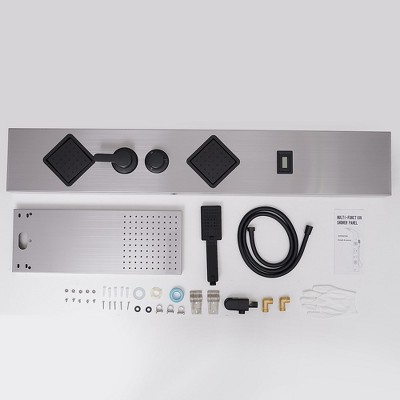 Black Nickel 2-Jet Rainfall Shower Panel System with Handheld Wand