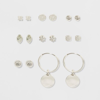 Photo 1 of Asst. of Various Style Earrings - Studs - Hoops - Cubic Zirconia - Sterling - Nickel -Missing pairs and singles