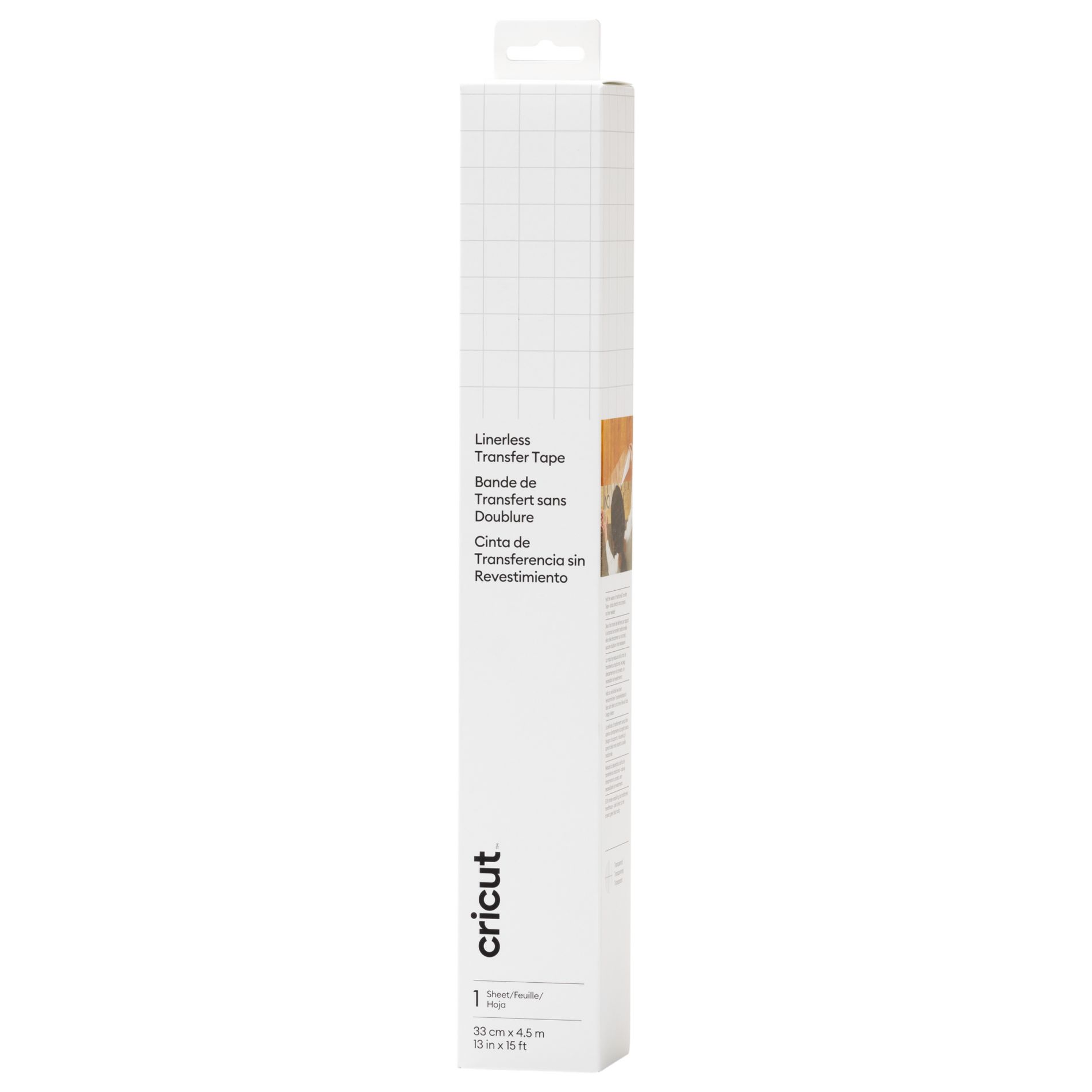 Cricut Linerless Transfer Tape 15' Transparent: Vinyl Transfer, Compatible with Cricut Tools, PET Material, Clear, 13" Width